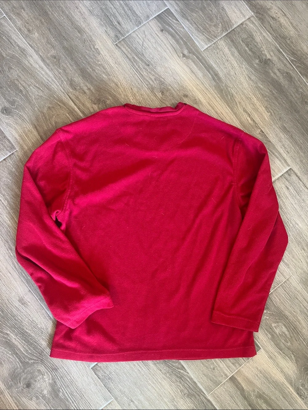 Chaps Men's Red Crewneck Sweater with Contrast Stitching